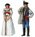 Чехи — Традиционный женский и мужской костюмы.