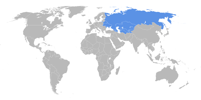 Содружество независимых государств на карте мира